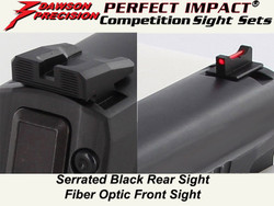Sight Set, for Sig P320® Pistols, Fixed Competition Black Rear and Fiber Optic Front, by Dawson Precision®