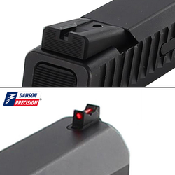 Sight Set for CZ P-10 C, Fixed Carry Black Rear & Fiber Optic Front, by Dawson Precision®