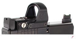 Sight Set System, for Glock® MOS Pistols, Fixed Co-Witness Black Rear and Fiber Optic Front, w/ Leupold® DeltaPoint® Pro, by Dawson Precision® Sight Set System, for Glock® MOS Pistols, Fixed Co-Witness Black Rear and Fiber Optic Front, w/ Leupold® DeltaPoint® Pro, by Dawson Precision®
