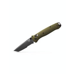 Knife, Bailout® AXIS® lock, Tanto (Serrated), Woodland Green Anodized Handle, by Benchmade®