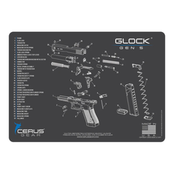Gun Cleaning ProMat, Glock® Gen5® Schematic Handgun, Charcoal Gray, by Cerus Gear®