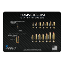 Gun Cleaning ProMat, Top Handgun Cartridges, Carbon Fiber, by Cerus Gear®