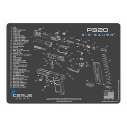 Gun Cleaning ProMat, Staccato 2011® Schematic Handgun, Charcoal Gray, by Cerus Gear®