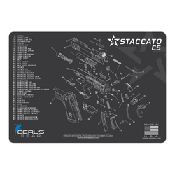 Gun Cleaning ProMat, Staccato 2011® CS Schematic Handgun, Charcoal Gray, by Cerus Gear®