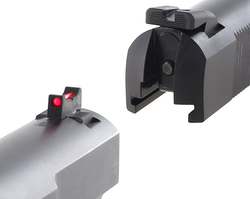 Sight Set, for Girsan® MC P35 High Power™ Pistols, Fixed Carry Black Rear and Fiber Optic Front, by Dawson Precision® Sight Set, for Girsan® MC P35 High Power™ Pistols, Fixed Carry Black Rear and Fiber Optic Front, by Dawson Precision®