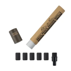 Eraser Refills for No. 15 Series Mechanical Pencils, 6 Erasers & 1 Holder, Dark Gray, by Rite in the Rain®