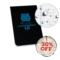 Notebook, Law Enforcement, 3.25" x 5", 112 Pages, Black/Blue, by Rite in the Rain