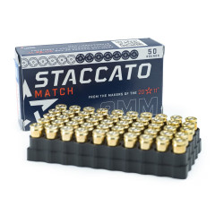 Ammo, Match, 9mm Luger, 136gr, Open Tip Match, 50 Rds, by Staccato 2011®