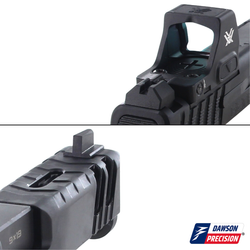 Sight Set for SAR SAR9 Compact w/ Vortex Defender-CCW, N.O. B.S., Fixed Co-Witness Black Rear & Black Front, by Dawson Precision®