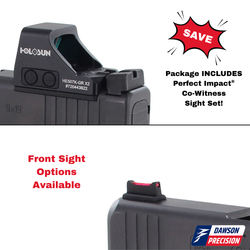 Red Dot Adapter Plate & Co-Witness Sight Set Combo for Glock 43/43X/48 MOS w/ Holosun 507K, by Dawson Precision®