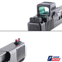 Sight Set for Glock Gen6 w/ Holosun EPS Carry/SCS-Carry, Fixed Co-Witness Black Rear & Fiber Optic Front, by Dawson Precision®