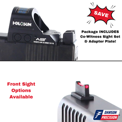 Red Dot Adapter Plate & Co-Witness Sight Set Combo for Glock Gen6 w/ Holosun 507C/508T/507Comp, by Dawson Precision®