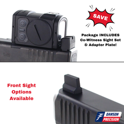 Red Dot Adapter Plate & Co-Witness Sight Set Combo for Glock Gen6 w/ Aimpoint ACRO P-1/P-2, by Dawson Precision®