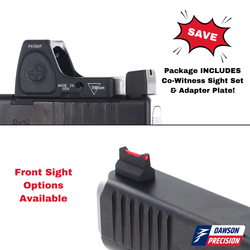 Red Dot Adapter Plate & Co-Witness Sight Set Combo for Glock Gen6 w/ Trijicon RMRcc, by Dawson Precision®