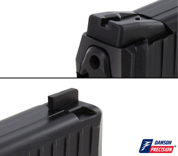 Sight Set for HK VP9, Fixed Carry Black Rear & Black Front, by Dawson Precision®