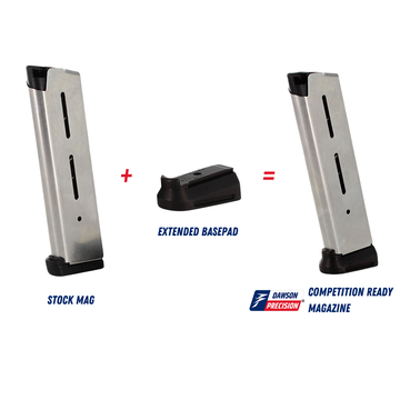 Magazine Kit for 1911, .45 ACP, 8 Rds, w/ Wilson Legendary Mag & Dawson Extended Basepad, by Dawson Precision®
