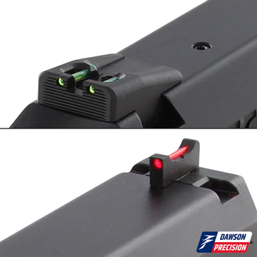 Sight Set for HK USP Compact, Fixed Carry Fiber Optic Rear & Fiber Optic Front, by Dawson Precision®