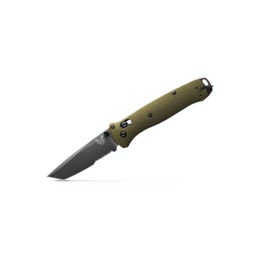Knife, Bailout® AXIS® lock, Tanto (Serrated), Woodland Green Anodized Handle, by Benchmade®