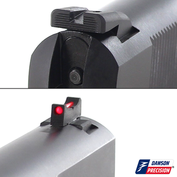 Sight Set for Girsan MC P35 High Power, Fixed Carry Black Rear & Fiber Optic Front, by Dawson Precision®