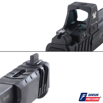 Sight Set for SAR SAR9 Sub-Compact w/ Vortex Defender-CCW, N.O. B.S., Fixed Co-Witness Black Rear & Black Front, by Dawson Precision®