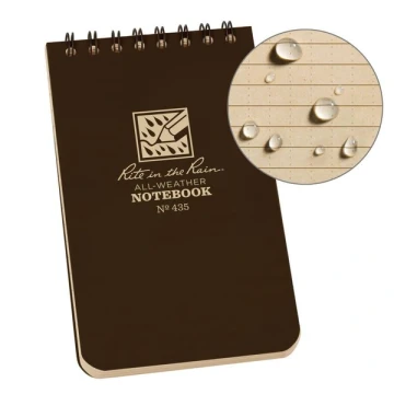 Notebook, Top Spiral, 3" x 5", 100 Pages, by Rite in the Rain®