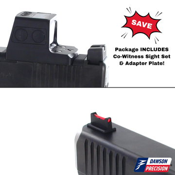 Red Dot Adapter Plate & Co-Witness Sight Set Combo for Glock Gen6 w/ Holosun EPS Carry, by Dawson Precision®