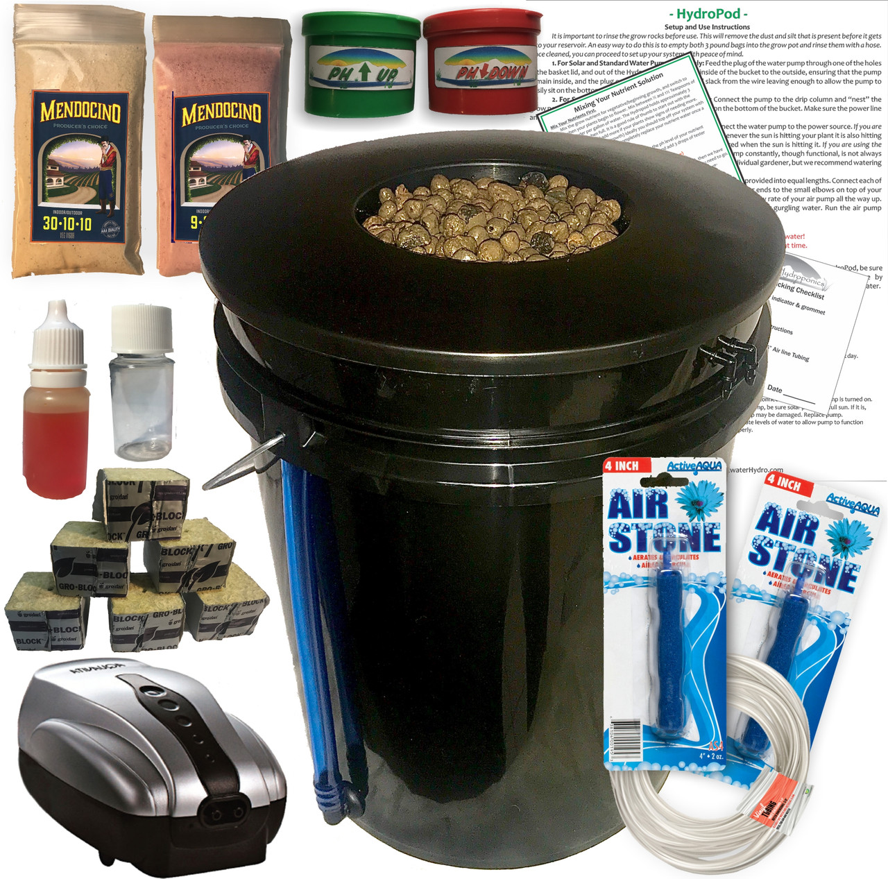 HydroPod DWC - 6" Net Lid - 4 Site System