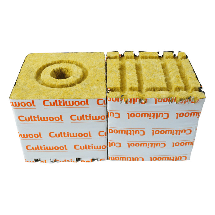 Cultiwool 6" x 6" x 6" Block w/ Optidrain & Donut Ring (48 Blocks/Case)