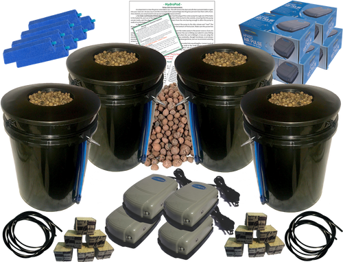 HydroPod DWC - 6" Net Lid - 4 Site System