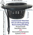 8" Mesh 5 Gallon Bucket Lid with installed Drip Ring. 