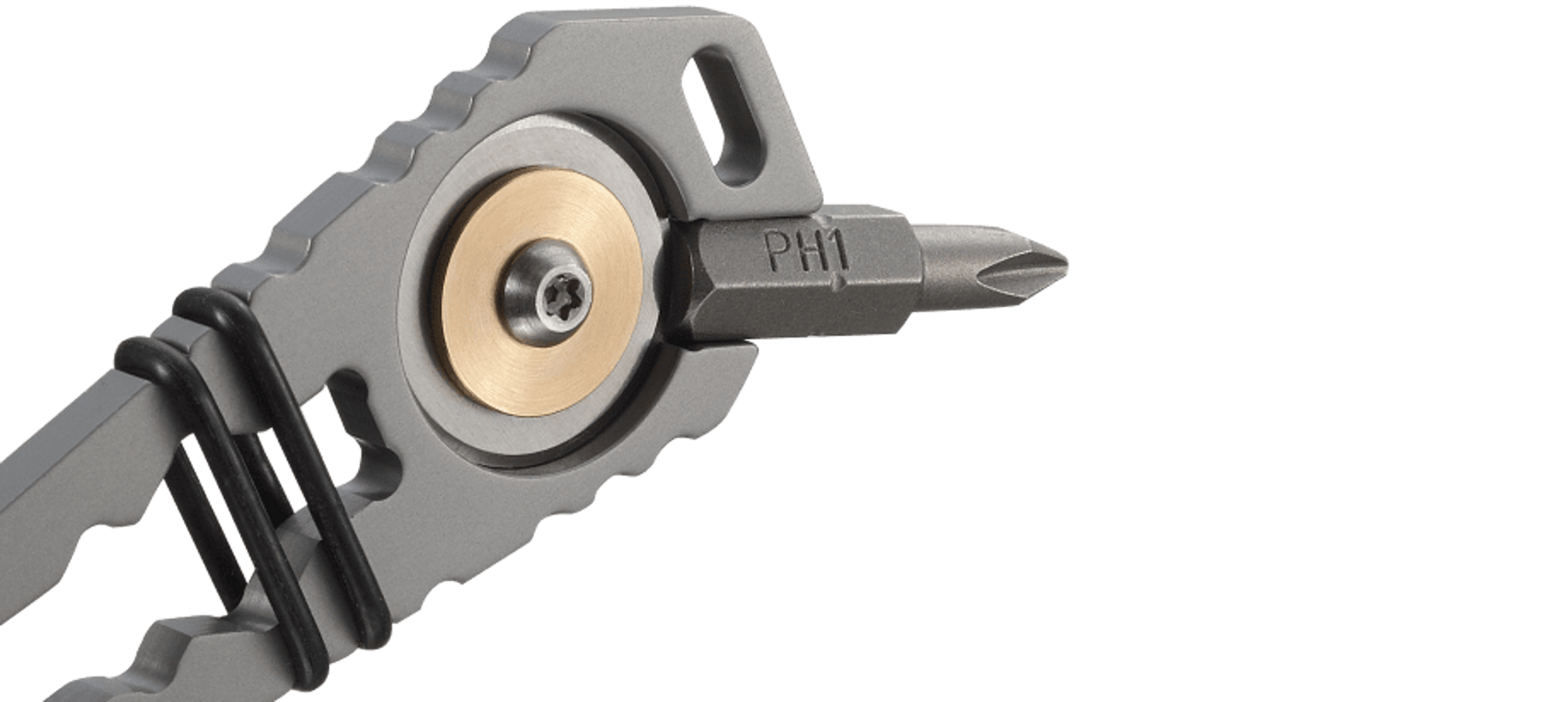 Pry Cutter Keychain Tool angled feature highlight