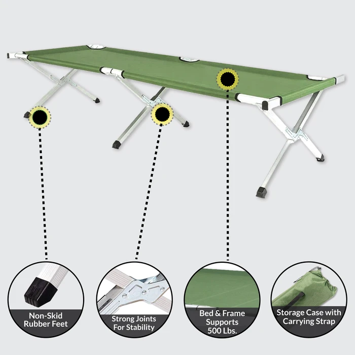 NAIZEA Folding Camping Cot for Adults, Heavy Duty Sleeping