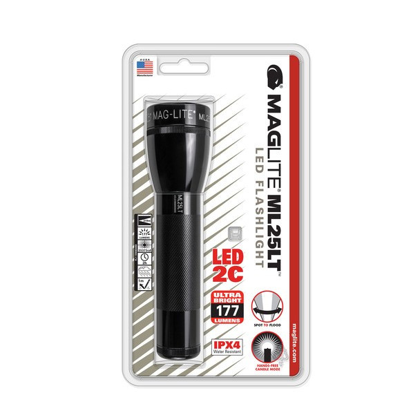 Maglite 2C-Cell LED Flashlight (Black, Clamshell Packaging)