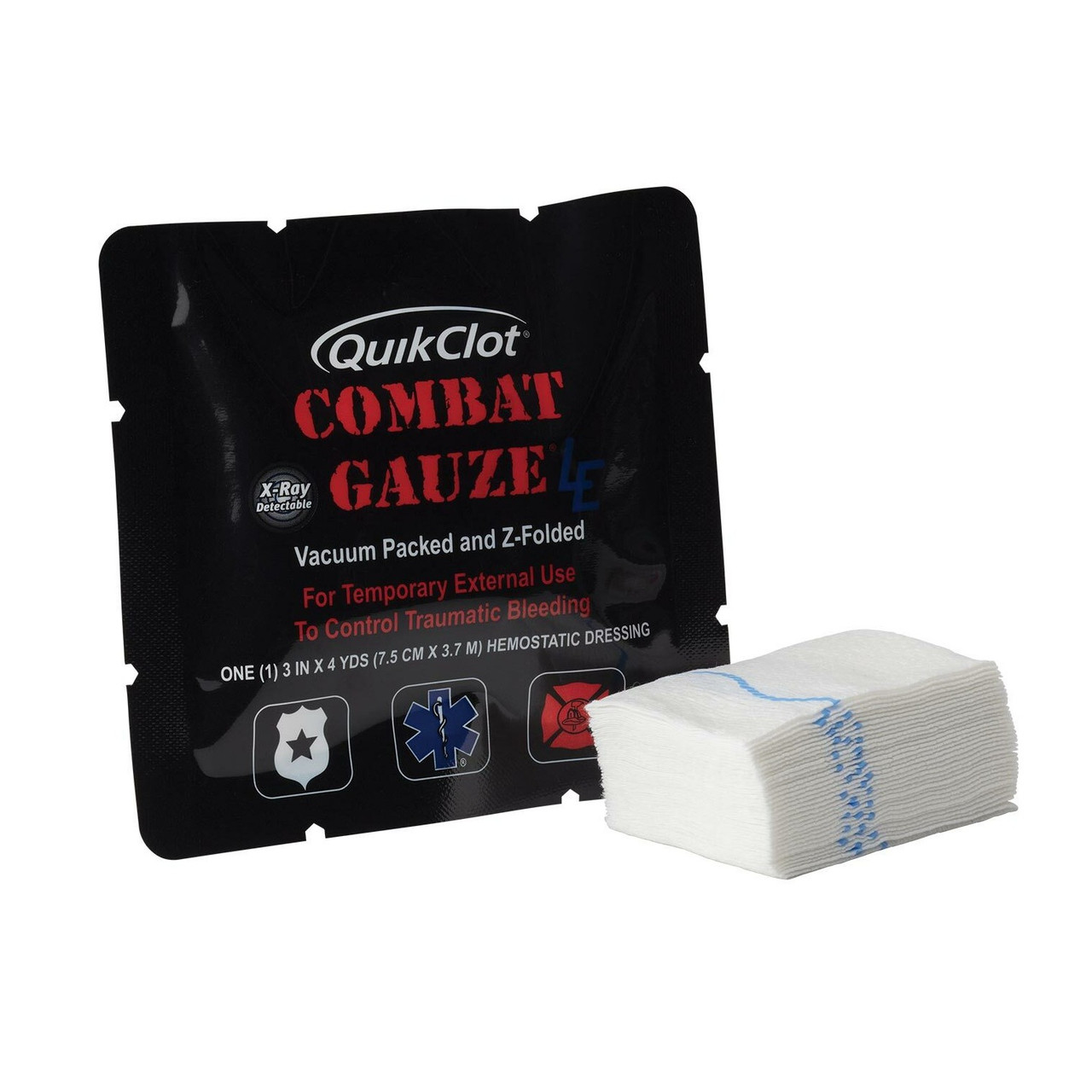 QuikClot Combat Gauze LE Z-Fold, 3'' x 12'