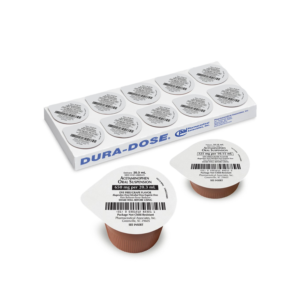 Acetaminophen 325 mg/10.15 mL Oral Suspension, Box of 30- Grape Flavor
