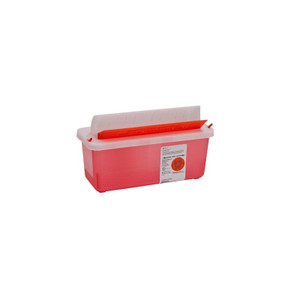 In-room Containers with Mailbox-style Lid, 5 Quart - Red