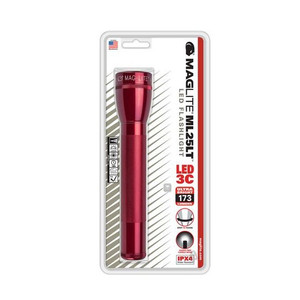 Maglite 3C-Cell LED Flashlight, Red