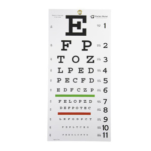 Pocket Nurse Snellen Eye Chart -For Training Use Only
