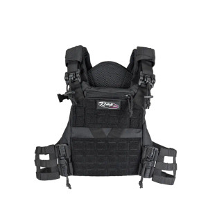 Kemp Tactical Vest with Quick Release Buckles, Black
