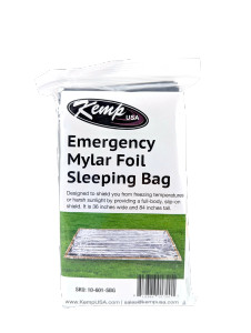Kemp USA Mylar Foil Emergency Sleeping Bag, Silver