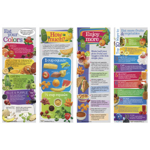 Nasco Enjoy More Fruits and Veggies Posters - 8-1/2 in. x 24 in. - Set of 4
