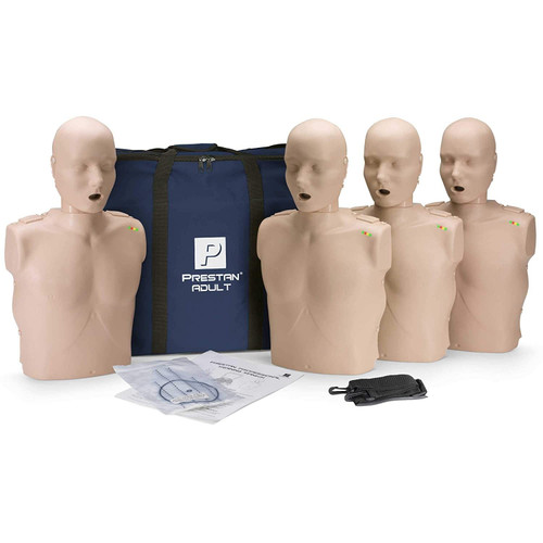 Prestan Adult Medium Skin CPR-AED Training Manikin with CPR Monitor - 4/pack