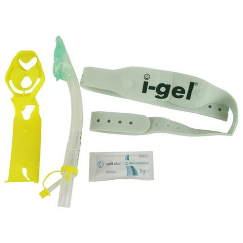 I-GEL, O2 resus pack airway, green, size 4, medium adult (50-90kg, 110-198lbs)