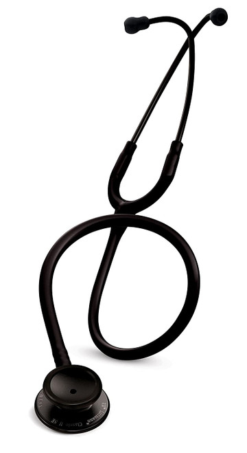 3M Littmann 28'' Classic II S.E. Stethoscope, Black Plated Chestpiece and Eartubes, Black