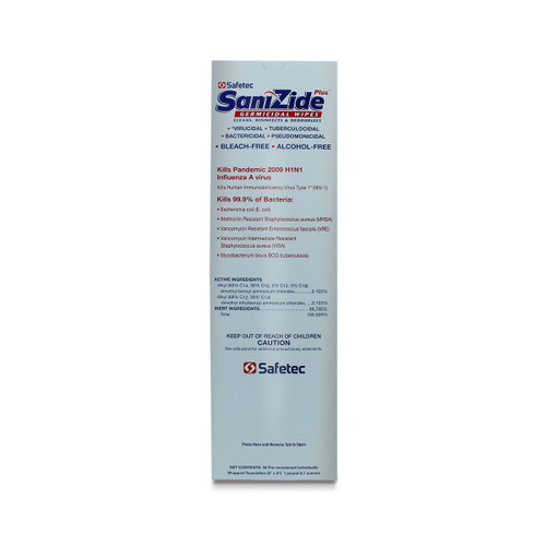 Safetec SaniZide Plus® Germicidal Wipes - 100/box