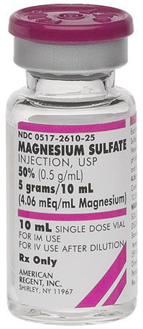 Magnesium Sulfate Injection, USP 50% 0.5g/mL - 10mL Vial