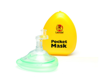 Laerdal Pocket CPR Mask With Gloves in Yellow Hard Case