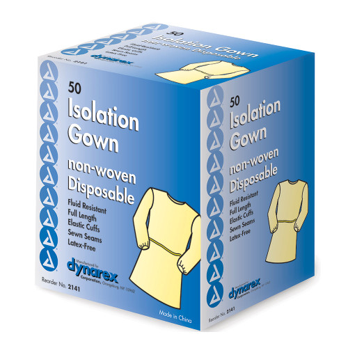 Impervious Poly Coated White Isolation Gown 50/cs