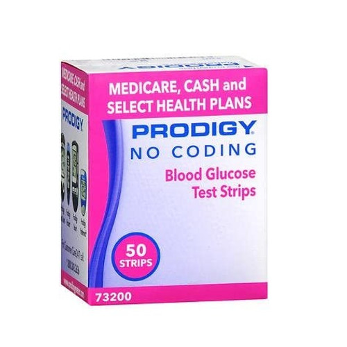 Prodigy No Coding Blood Glucose Test Strips - 50 strips