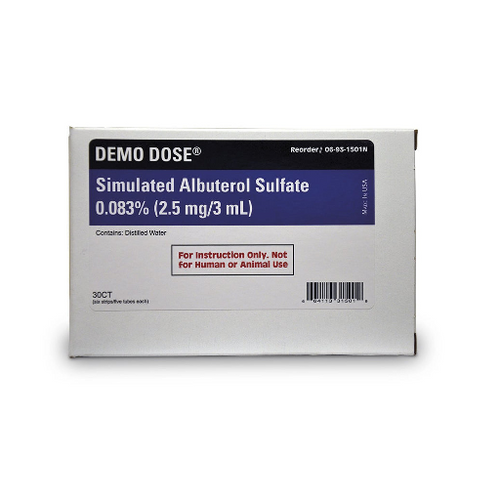 Demo Dose® Simulated Inhalation Medication - Albuterol Sulfate 0.083% - 2.5 mg/3 ml